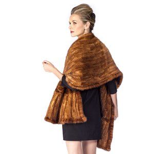 Golden Dyed Mink Fur Cape -Ruffles and Roses